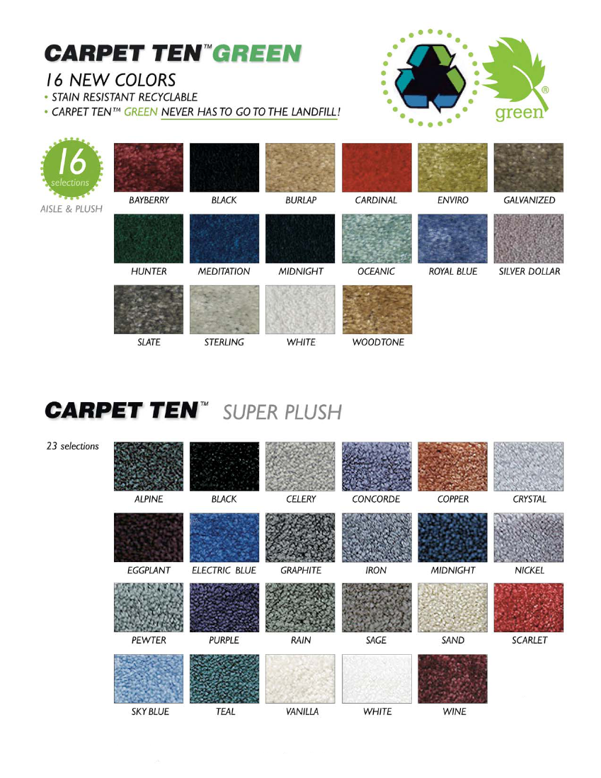 Carpet Ten Trade Show Carpet: Aisle, Plush and Super Plush Style Available